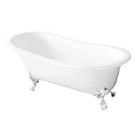 Aqua Eden Clawfoot Bathtubs, 54 L, 30.31 W, White/White, Cast Iron VCTND5431BW